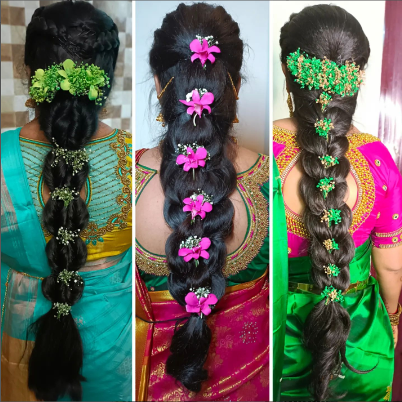 South Indian bridal hairstyle for reception. Hairstyle by Vejetha for… |  Indian wedding hairstyles, Bridal hairstyle for reception, Wedding  hairstyles for long hair
